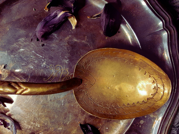 Decorative large metal spoon