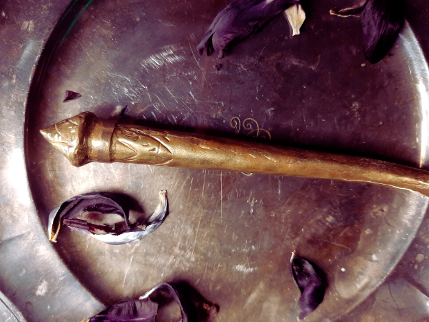 Decorative large metal spoon