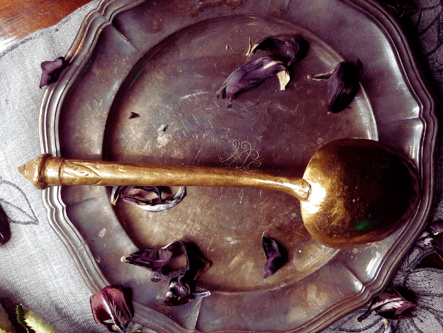 Decorative large metal spoon