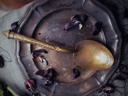 Decorative large metal spoon
